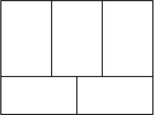 [asy] defaultpen(linewidth(.8pt)); draw(origin--(0,3)--(4,3)--(4,0)--cycle); draw((0,1)--(4,1)); draw((2,0)--midpoint((0,1)--(4,1))); real r = 4/3; draw((r,3)--foot((r,3),(0,1),(4,1))); draw((2r,3)--foot((2r,3),(0,1),(4,1)));[/asy]