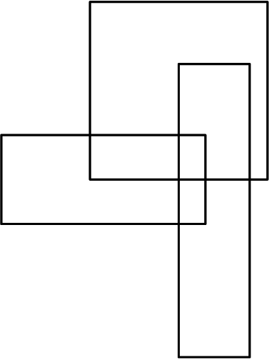 [asy] pair A,B,C,D,E,F,G,H,I,J,K,L; A=(0,0); B=(20,0); C=(20,20); D=(0,20); draw(A--B--C--D--cycle); E=(-10,-5); F=(13,-5); G=(13,5); H=(-10,5); draw(E--F--G--H--cycle); I=(10,-20); J=(18,-20); K=(18,13); L=(10,13); draw(I--J--K--L--cycle);[/asy]