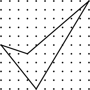 [asy] unitsize(3mm); defaultpen(linewidth(.8pt)); dotfactor=2; for(int a=0; a<=10; ++a) for(int b=0; b<=10; ++b) { dot((a,b)); }; draw((4,0)--(0,5)--(3,4)--(10,10)--cycle); [/asy]