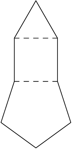 [asy] defaultpen(linewidth(0.6)); pair O=origin, A=(0,1), B=A+1*dir(60), C=(1,1), D=(1,0), E=D+1*dir(-72), F=E+1*dir(-144), G=O+1*dir(-108); draw(O--A--B--C--D--E--F--G--cycle); draw(O--D, dashed); draw(A--C, dashed);[/asy]