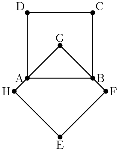 [asy] draw((0,0)--(10,0)--(10,10)--(0,10)--cycle); draw((5,5)--(12,-2)--(5,-9)--(-2,-2)--cycle); label("A", (0,0), W); label("B", (10,0), E); label("C", (10,10), NE); label("D", (0,10), NW); label("G", (5,5), N); label("F", (12,-2), E); label("E", (5,-9), S); label("H", (-2,-2), W); dot((-2,-2)); dot((5,-9)); dot((12,-2)); dot((0,0)); dot((10,0)); dot((10,10)); dot((0,10)); dot((5,5)); [/asy]
